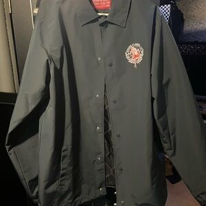 DIXXON Black Coach Jacket with Embroidered Crest